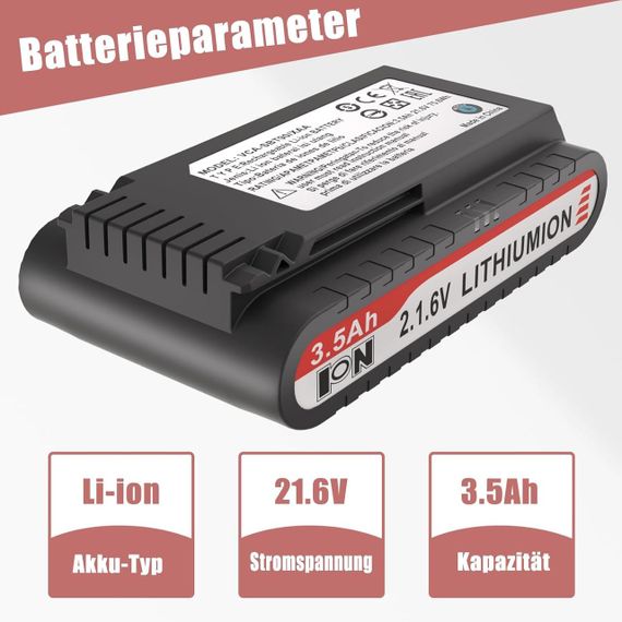 Акумулятор KUNLUN 21.6V 3500mAh для пилососів Samsung Jet 75 90 Complete/Elite/Pet Extra, змінний, літій-іонний | Зображення 2