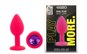 Силиконовая анальная пробка EGZO - Silicone Pink Round Plug Purple, size S Sex Aura