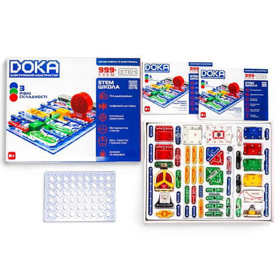 Конструктор електронний D70708 (REW-K007) Doka Школа 999+ схем, в коробці (6976706850093) | Зображення 3