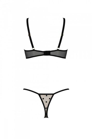 Еротичний комплект Passion MARINA SET WITH OPEN BRA, L/XL, beige, відкриті чашки sexstyle | Зображення 3