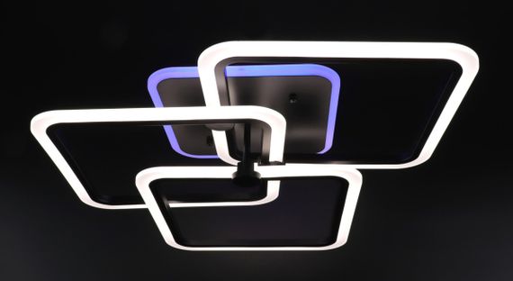 Люстра світлодіодна стельова LED світильник для квартири на стелю лед з пультом 25764 Чорний 14х55х55 см. | Зображення 9