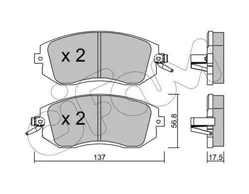 Колодки передні гальмівні Subaru Impreza 02-/Forester 02-(akebono), CIFAM (8225001) | Зображення 7