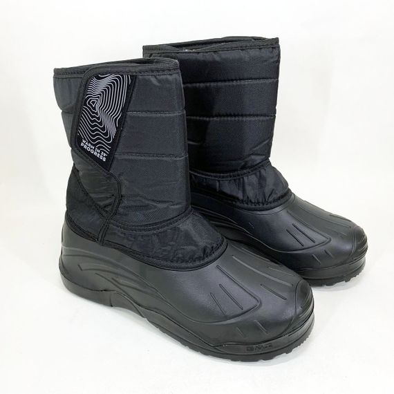 Чоботи чоловічі утеплені чорні 41р 27см Гумові стьобані чоботи | Зображення 1