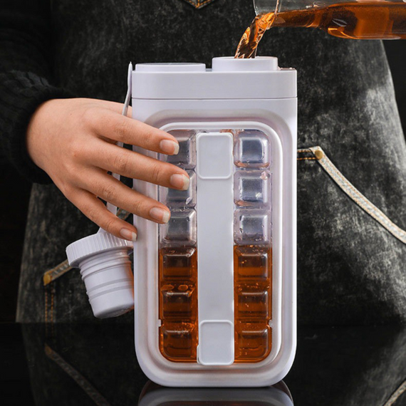 Портативна силіконова форма для льоду складана пляшка, силіконовий лоток для льоду та холодних напоїв | Зображення 2