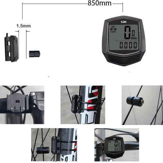 Велокомпьютер на микроконтроллере, Беспроводной велокомпьютер для велосипеда, Спидометр электронный VK-72 | Зображення 4