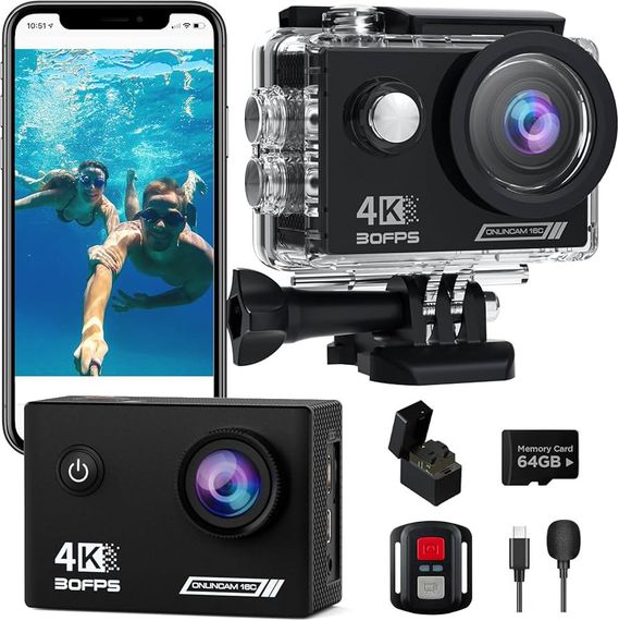 Спортивна Экшн-камера 4K с  SD-картою 64G