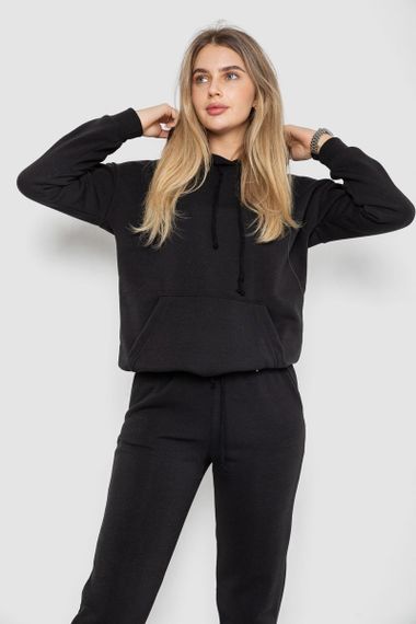 Спорт костюм жіночий на флісі, колір чорний, 241R1530 | Зображення 1