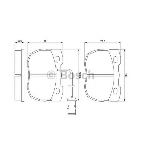 Тормозные колодки Bosch дисковые передние Land Rover Discovery 2.0i16V, 2.5TDi,3.5 -98 0986424287 | Зображення 1