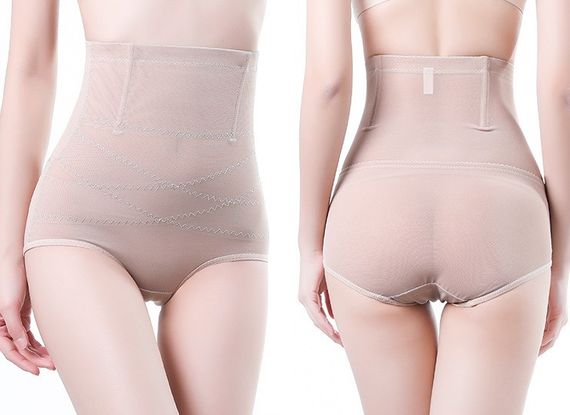 Жиросжигающие трусики, корсетные, утягивающее, корректирующее белье, бежевые