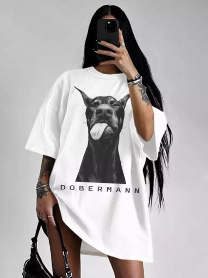 Футболка женская с принтом повседневная S Белая 42