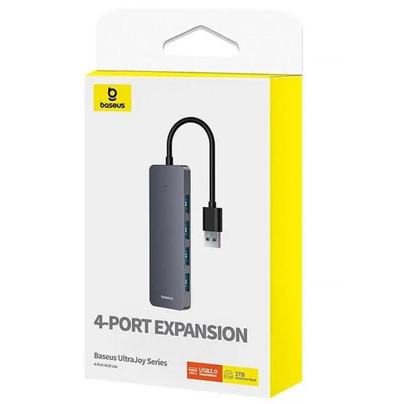 Перехідник HUB Baseus UltraJoy Series Lite 4-Port (USB-A to 4xUSB3.0+Type-C) (1m) (B0005280B811-02) Space Grey | Зображення 4