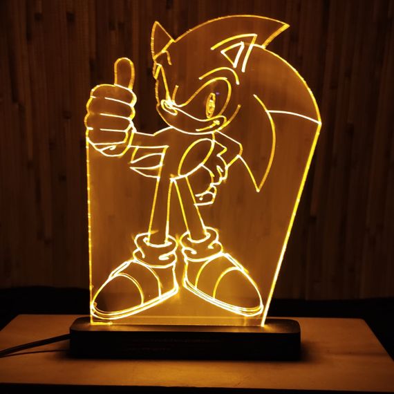 Акриловый светильник-ночник Соник 2 желтый tty-n000004