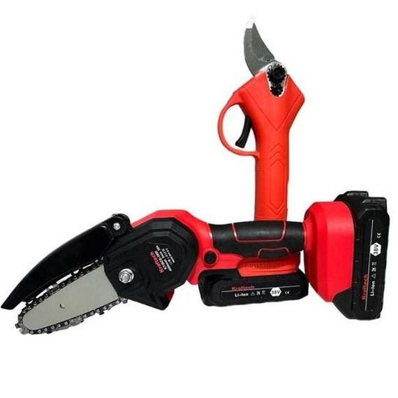 Акумуляторна батарея ні пили KRAFFTEC 2в1 36V 4АР, пила для різання деревини, Міні WL-160 ланцюгова пила | Зображення 6