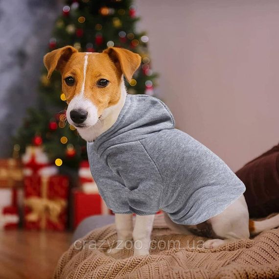 Худи для собак и котов EcoToys Grey XXL серое A: 43 см B: 46 см C: 38 см 7056 | Зображення 2