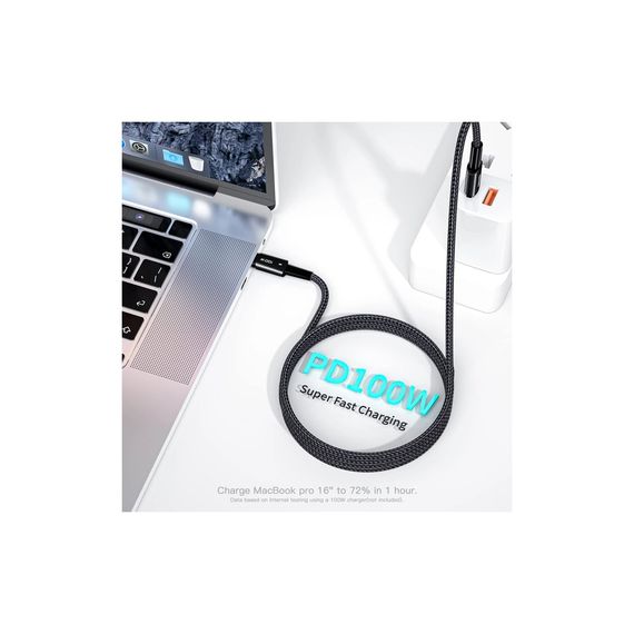 Дата кабель USB-C to USB-C 1.0m 100W black Essager (EXCTT1-CG01) | Зображення 2