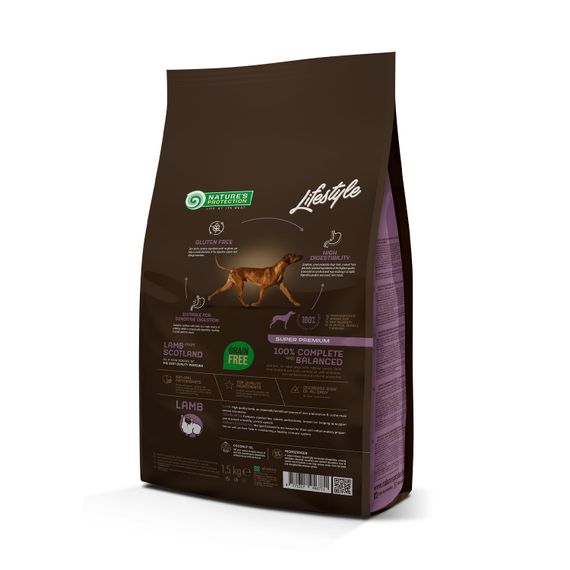 Сухий беззерновий корм з ягнятиною для дорослих собак всіх порід Lifestyle Grain Free Lamb Adult All Breeds 1.5кг | Зображення 1