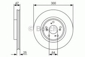 Гальмівний диск BOSCH 0986479R24 на HONDA CR-V Mk II (RD_)
