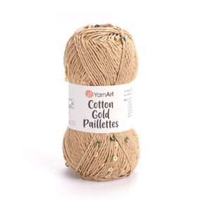 Yarnart COTTON GOLD PAILLETTES № 7105 бежевий Котон Голд Пайетка Пряжа бавовна з паєткою, нитки для в'язання