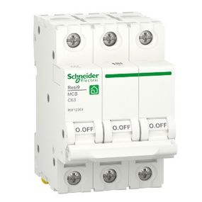 Автоматичний вимикач змінного струму  Schneider RESI9 63А, 3P, крива C, 6кА