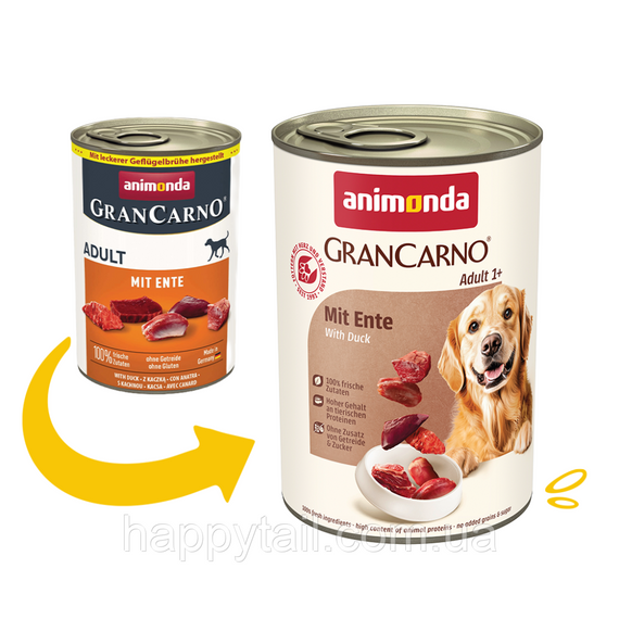 Влажный корм для собак Animonda GranCarno Adult со свининой и уткой — консервы 400 г | Зображення 1