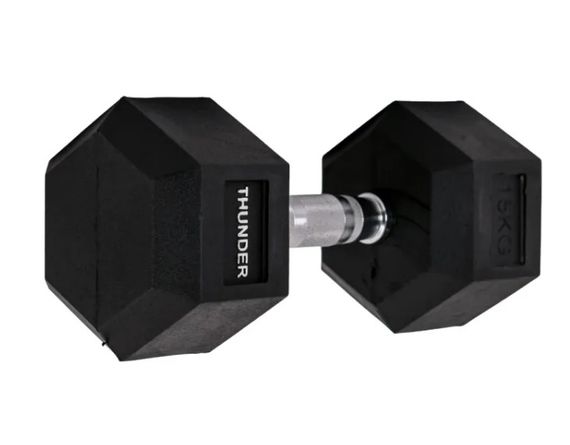 Гантель шестигранна Thunder 15 кг (HEXAGONAL-DUMBBELLS-15KG)