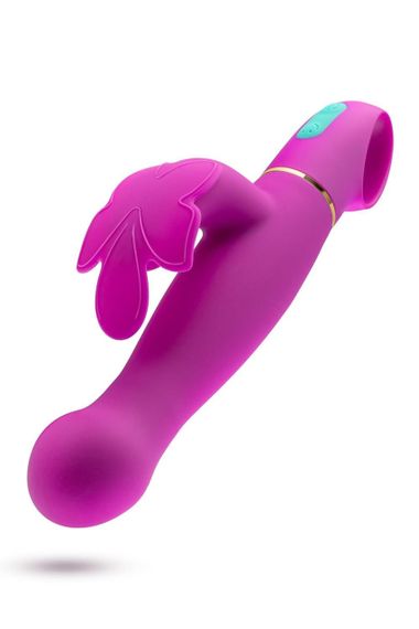 Вібратор з кліторальним відростком у вигляді метелика Blush Aria Naugnty AF рожевий Sex Aura | Зображення 1