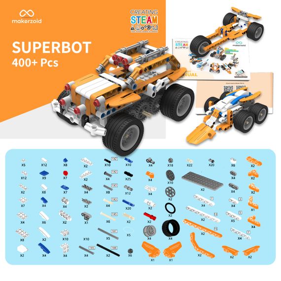 Конструктор Makerzoid Superbot Educational Building Blocks (MKZ-ID-SPB) | Зображення 2