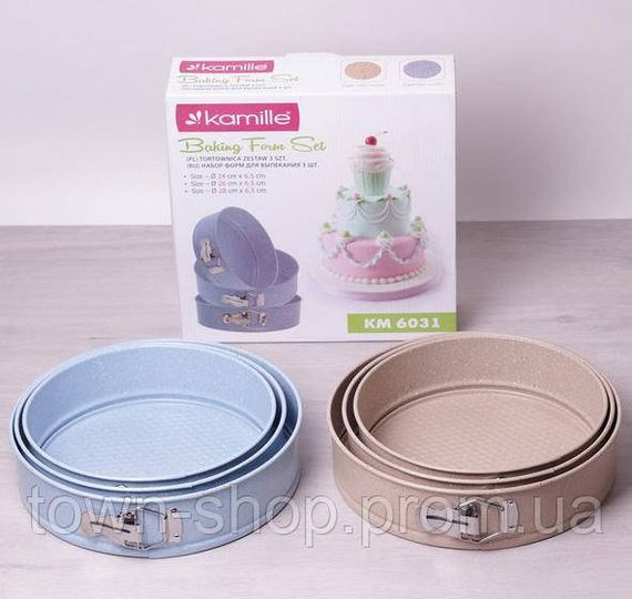 Набор разъемных форм 3шт Kamille Marble Ø24см, Ø26см,Ø28см KM-6031 | Зображення 6