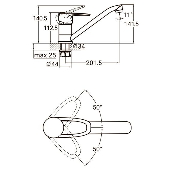 Змішувач для кухні Aquatica MJ-1B235C 9744110 | Зображення 1