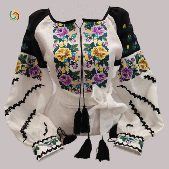 Рубашка Украинская вышиванка  55530308 цвет белый размер M/L