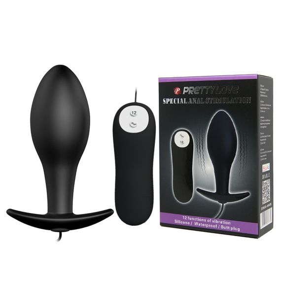Анальна пробка з вібрацією Pretty Love Special Anal Stimulation Plug 1, чорна