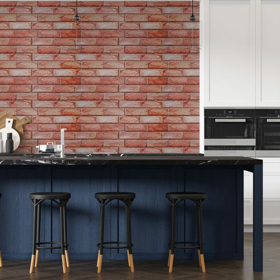 Декоративна ПВХ панель 960х480х4мм Коричнево-рожева цегла SW-00001426 | Зображення 5