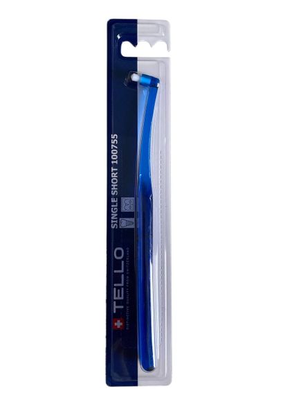 Монопучкова зубна щітка Tello Short Ultra Soft Single, d 0.10 mm, синя
