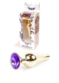 Анальна пробка -Jawellery Gold BUTT PLUGPurple