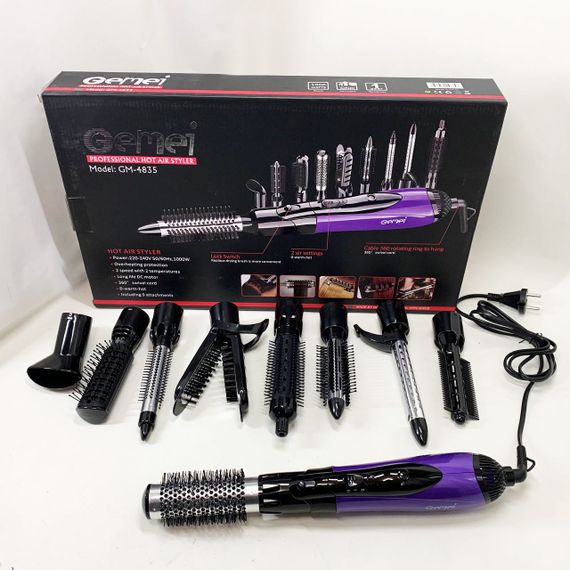 Профессиональный фен для укладки волос с насадкой Gemei, Фен для укладки волос с функцией ионизации AL-65 | Зображення 9