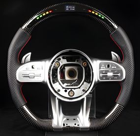 Кермо AMG 2018-Style (Карбон, LED, 3pin) для Mercedes A-сlass W176 2012-2018 рр