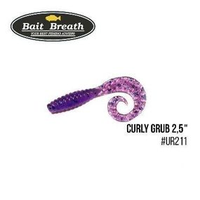 Силіконова приманка, Їстівний силікон Bait Breath Curly Grub 2,5" (12шт) (Ur211 Electric Blue Shad)