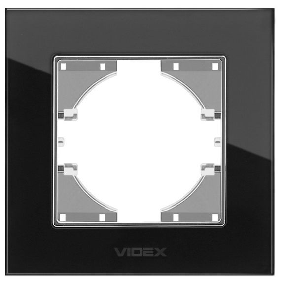 Рамка на 1 пост VIDEX BINERA VF-BNFRG1H-B черная горизонтальная | Зображення 1