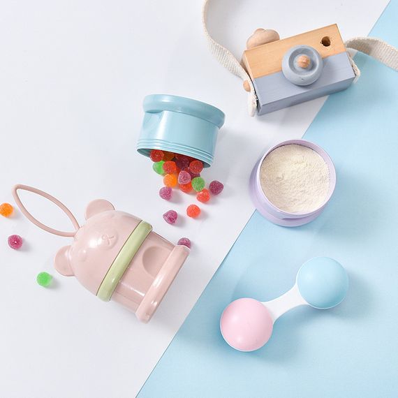 Контейнер для зберігання дитячої сухої суміші 4 відсіки 480 мл Різнокольоровий | Зображення 1