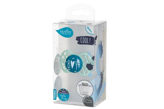 Пустышка симметрическая Nuvita NV7065 Air55 Cool 0m+ &quot;BOY&quot; зеленая (NV7065NG) | Зображення 2
