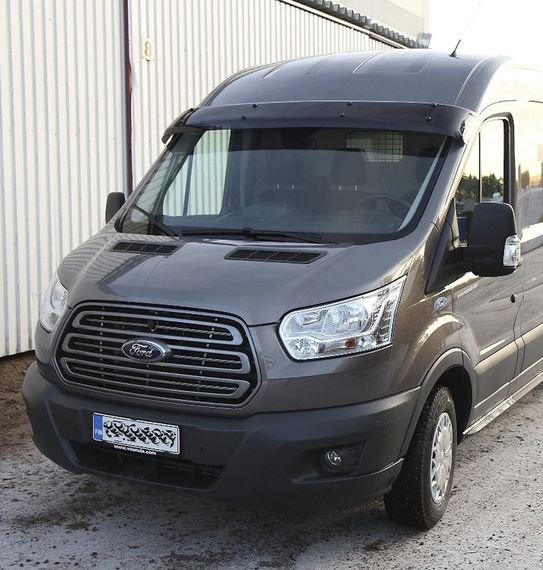 Козирьок на лобове скло (чорний глянець, 5мм) для Ford Transit 2014-2024 рр | Зображення 5