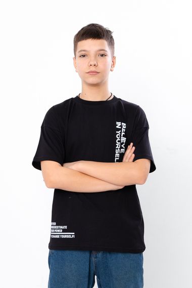 Футболка для хлопчика (підліткова) Носи своє 140 Чорний (p-13832-154649) | Зображення 1