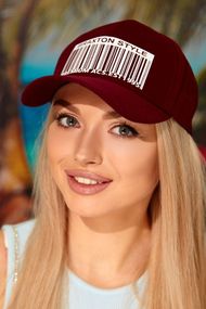 Коттоновая фирменная бейсболка «Braxton style» (1376) бордовый