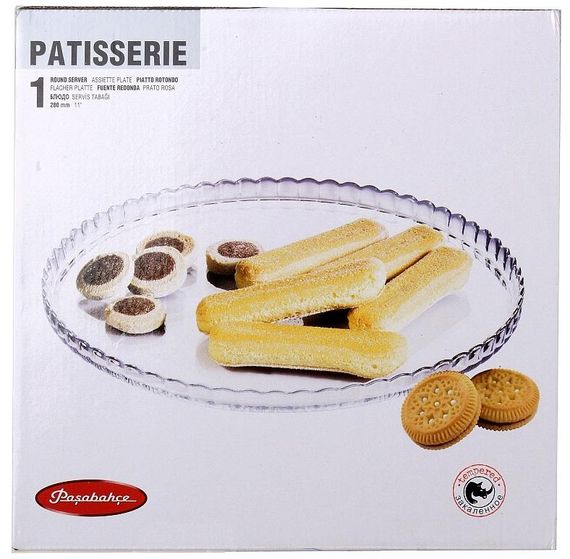 Блюдо Patisserie Ø280мм, скляне, з бортом | Зображення 2