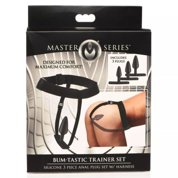 Анальний плаг з портупеєю Master Series Bum Tastic чорний Sex Aura | Зображення 3