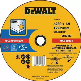 Круг відрізний DeWALT INOX 230х1.9х22.23 мм (DT43909)