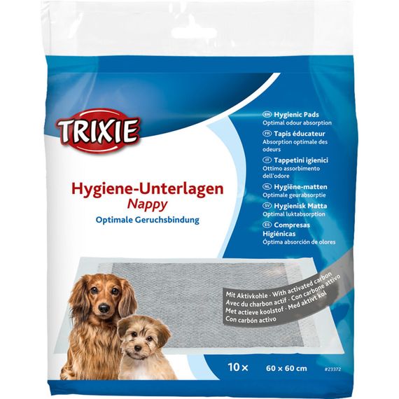 Пелюшки Trixie для собак з активованим вугіллям 60х60 см 10 шт