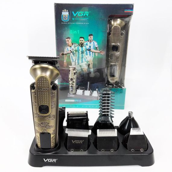 Набір для стрижки VGR 8 в 1 V-103, 19 насадок, Машинка для стрижки для дому, Машинка для стрижки чоловіча | Зображення 1
