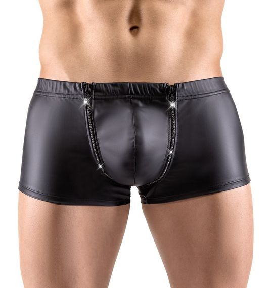 Боксери труси зі стразами по блискавці Sven Joy Ment Men's Pants, чорний, L