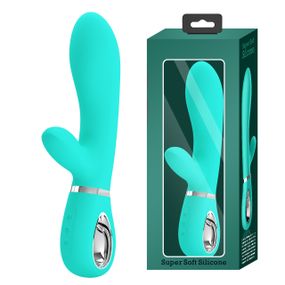 Вібратор з м'якою головкою і кліторальной стимуляцією Pretty Love - Thomas USB Green, BI-014621-3 Sex Aura